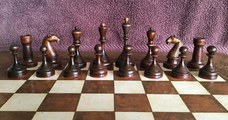Botvinnik-Flohr II Soviet Reproduction Chess Pieces