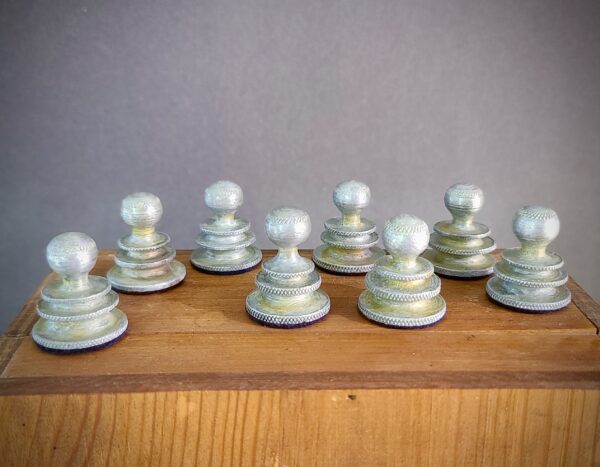 *SOLD* Alluminati: Unique ‘Tsarist Style’ Aluminium/Metal Chessmen, Soviet, c.1955 - Image 9