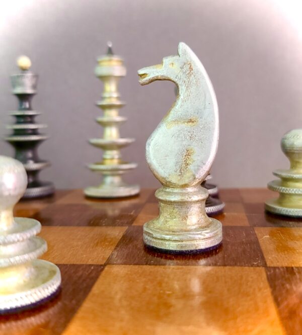 *SOLD* Alluminati: Unique ‘Tsarist Style’ Aluminium/Metal Chessmen, Soviet, c.1955 - Image 15